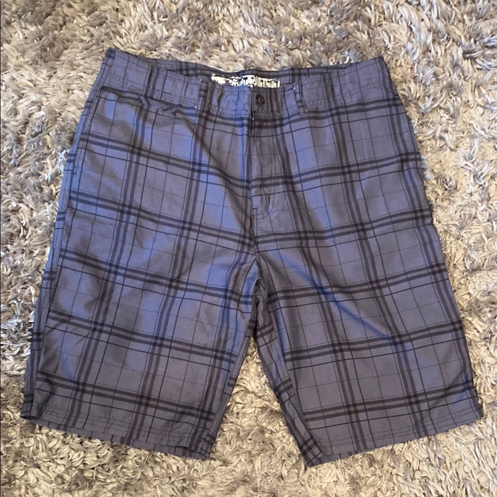 Men's Blue Plaid Shorts